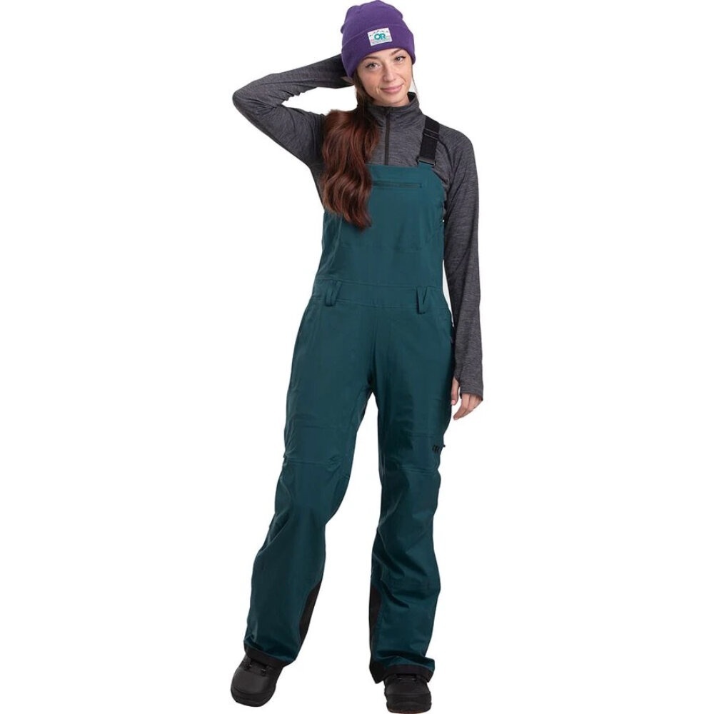 Women's Teal Ski Bibs Outdoor Research Carbide